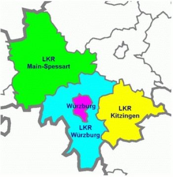 Karte Amtsbezirk Würzburg